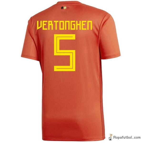 Camiseta Belgica Replica Primera Ropa Vertonghen 2018 Rojo